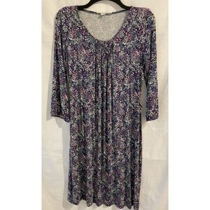 Boden Purple Floral Midi Dress